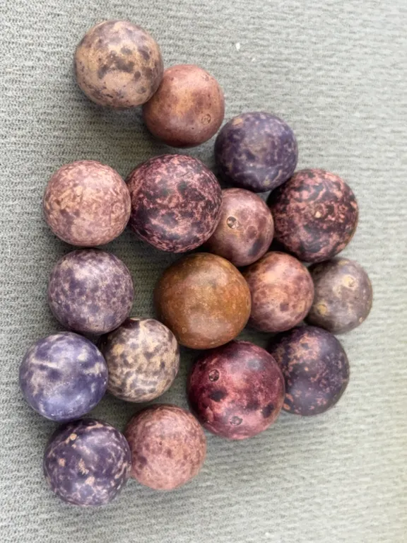 17 Clay Marbles, Appr. 1/2-3/4” D
