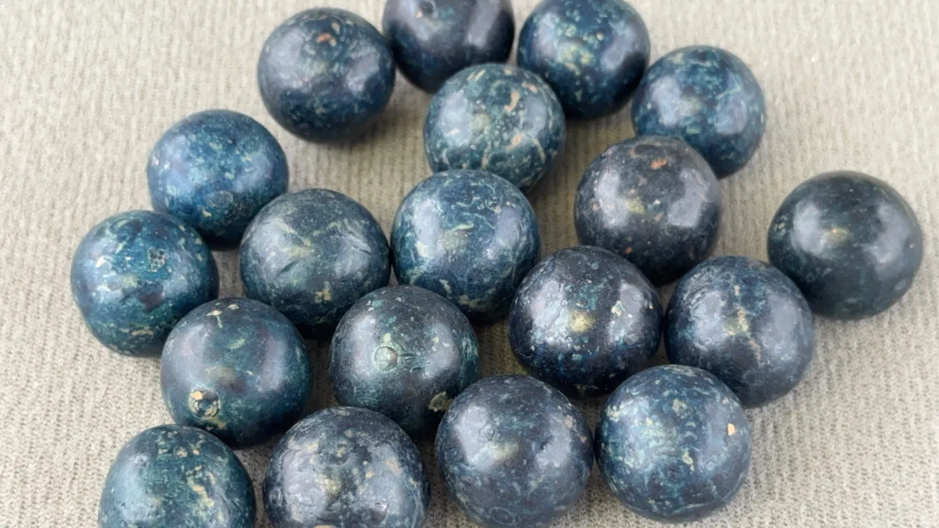 19 Clay Marbles, Appr. 3/4” D