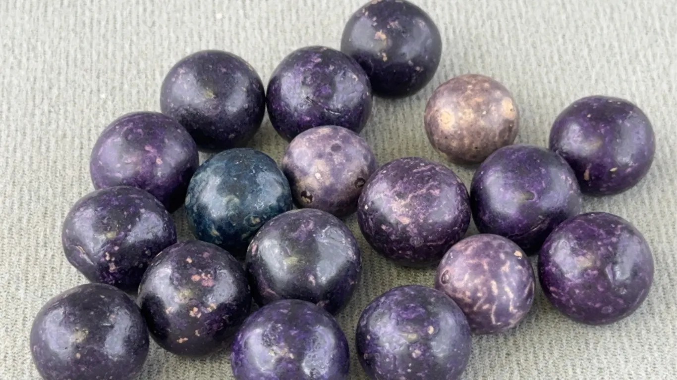 18 Clay Marbles, Appr. 3/4” D