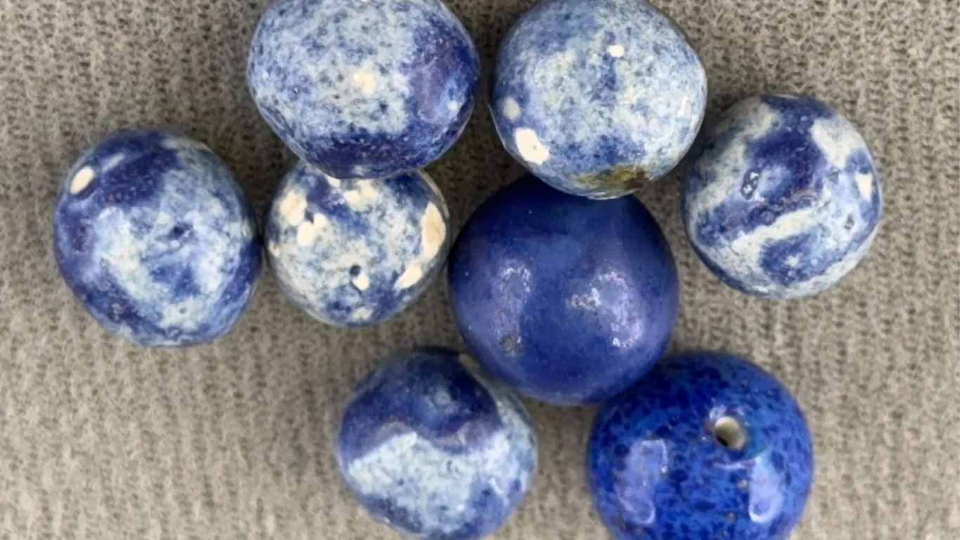 8 Bennington Clay Marbles, Appr. 1/2” D