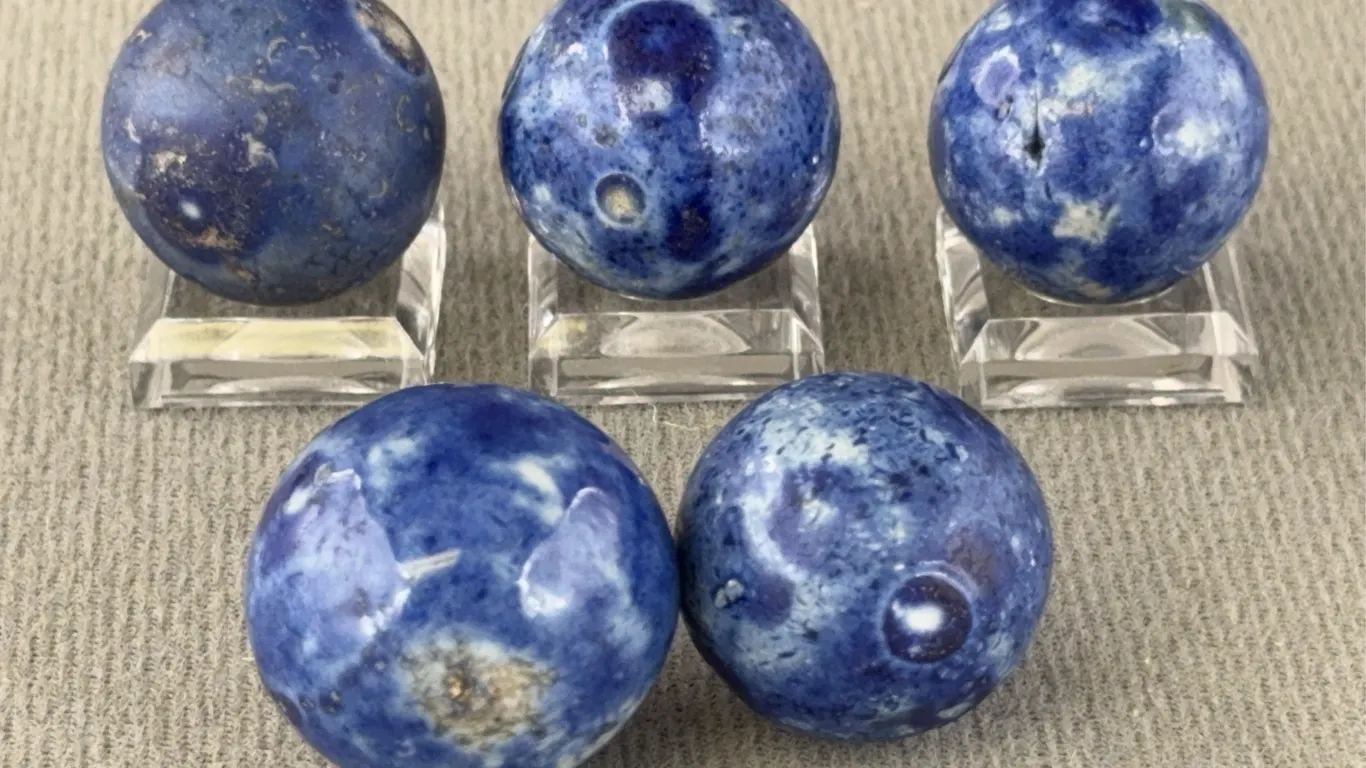 5 Bennington Clay Marbles, Appr. 1” D