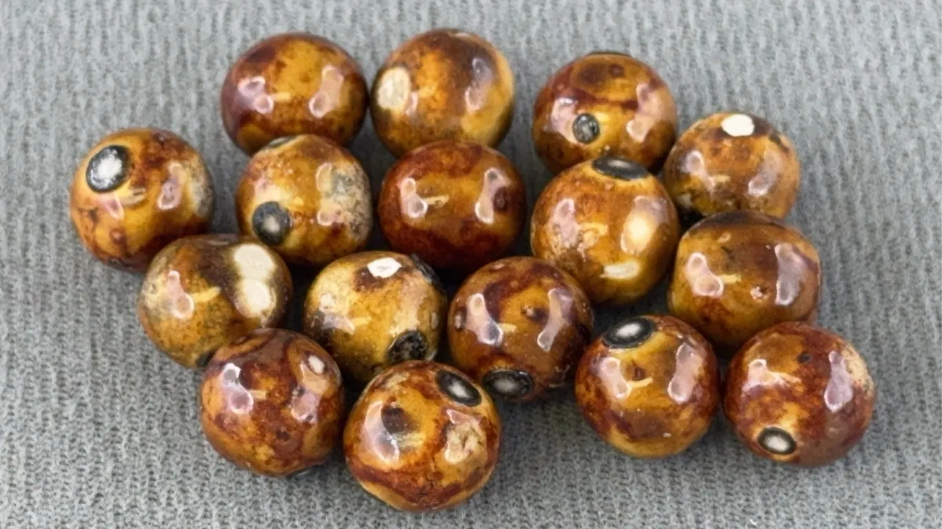 16 Bennington Clay Marbles, Appr. 1/2” D