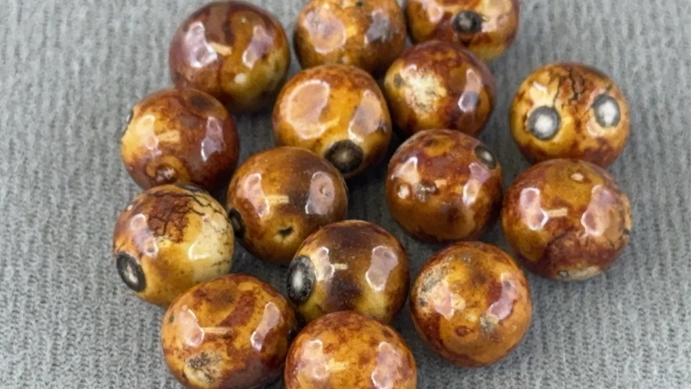 15 Bennington Clay Marbles, Appr. 1/2” D