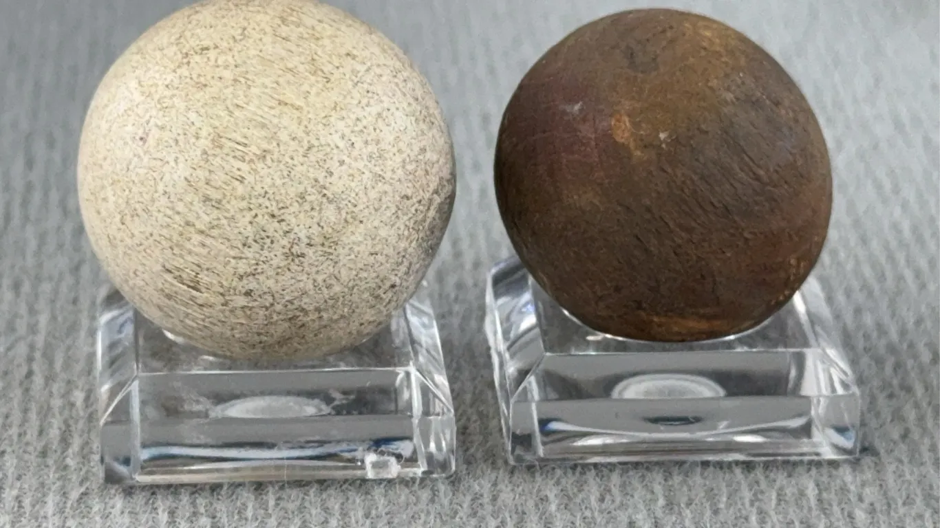 2 Wood Marbles, Appr. 3/4” D