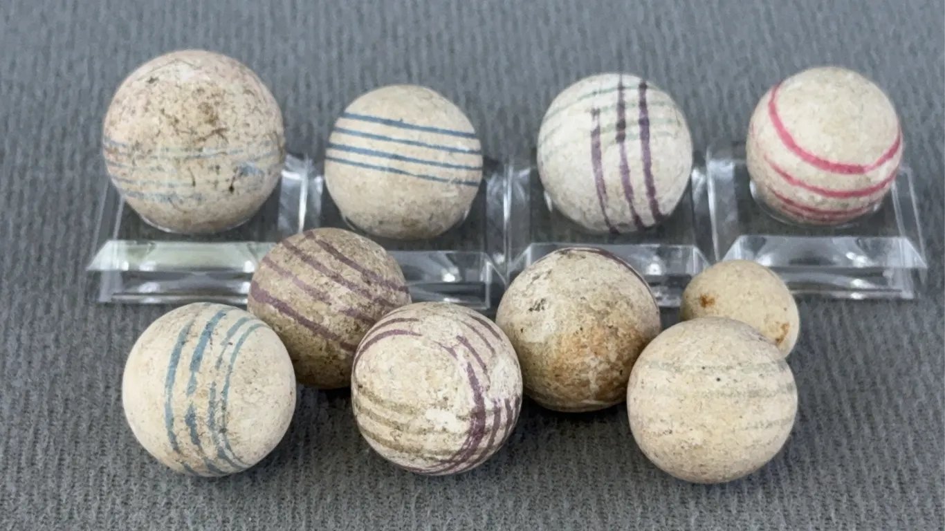 10 China Marbles, Appr. 1/4-3/4” D