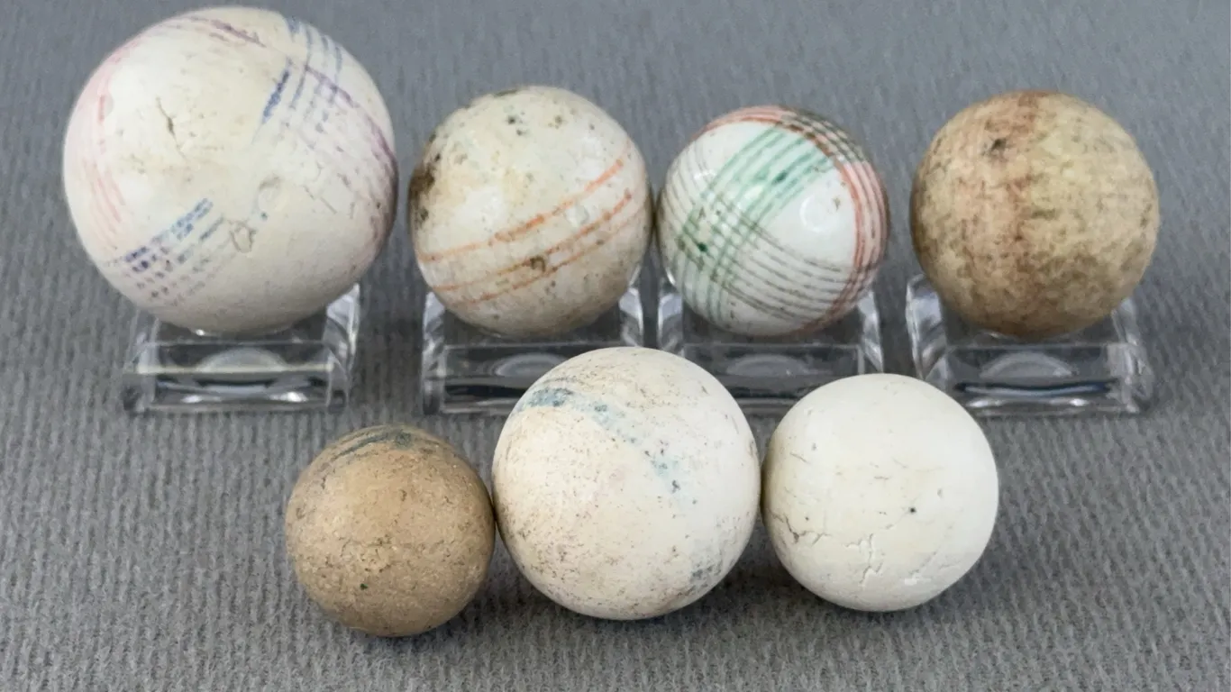 7 China Marbles, Appr. 3/4-1” D