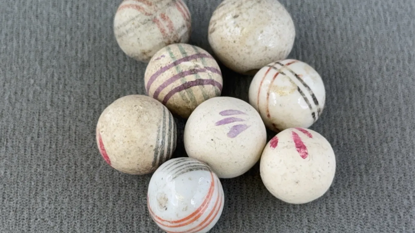 8 China Marbles, Appr. 3/4” D