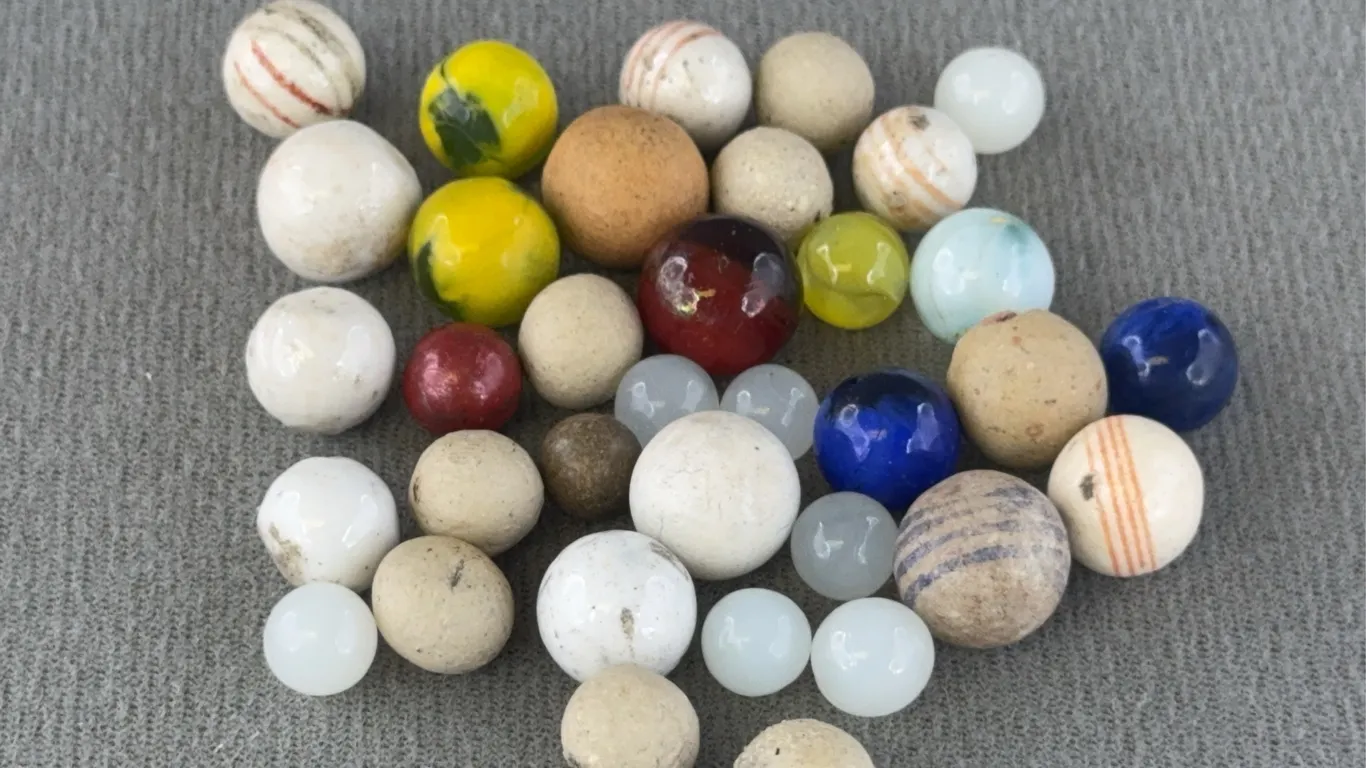 Stone, Glass & China Marbles, Appr. 1/4” D