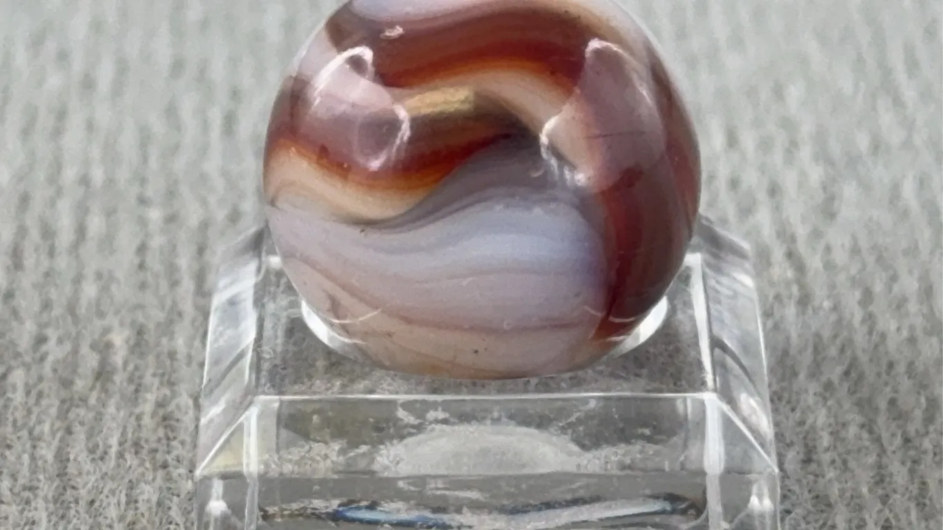 Milky Oxblood Glass Marble, Appr. 1/2” D