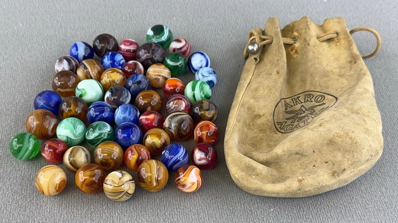 Multicolor Glass Marbles W/ Swirls, Appr. 1/2” D W/ Bag