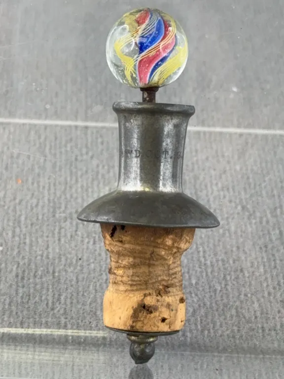 Wine Stopper Cork W/ Swirl Marble, Appr. 3” L