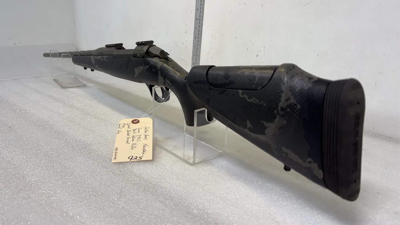 Antler Arms Mountain 7mm Bolt Action Rifle, w/ Spiral fluted barrel, mag, swivel pins, camo, sn A01S00070, *Unreserved*