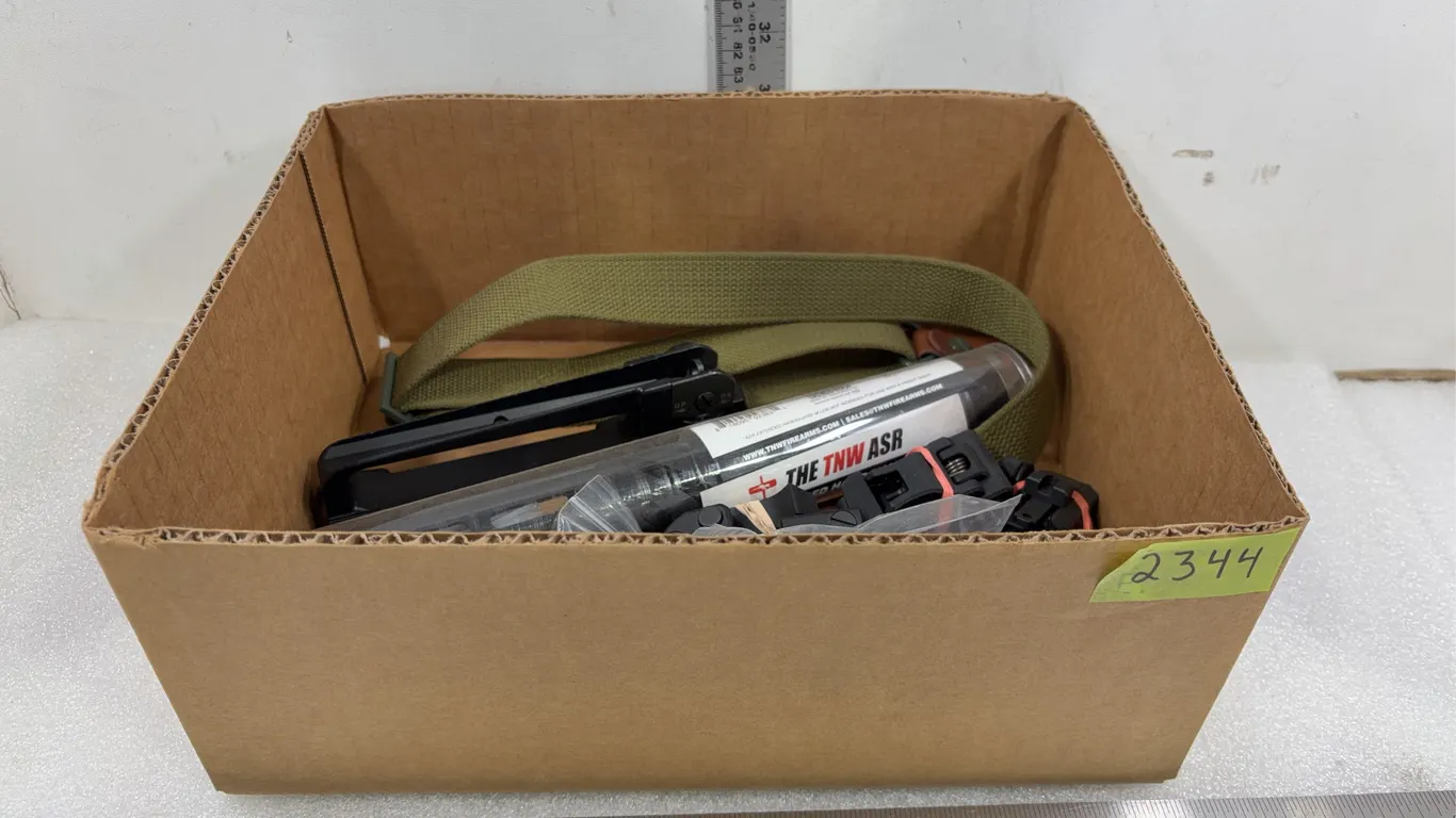Various Folding Iron Sights, Rail Adaptor and Hardware, AR Carry Handle w/ Iron Sight, Extended Handguard M-LOK, and Sling, Approx. 10 Items *Unreserv