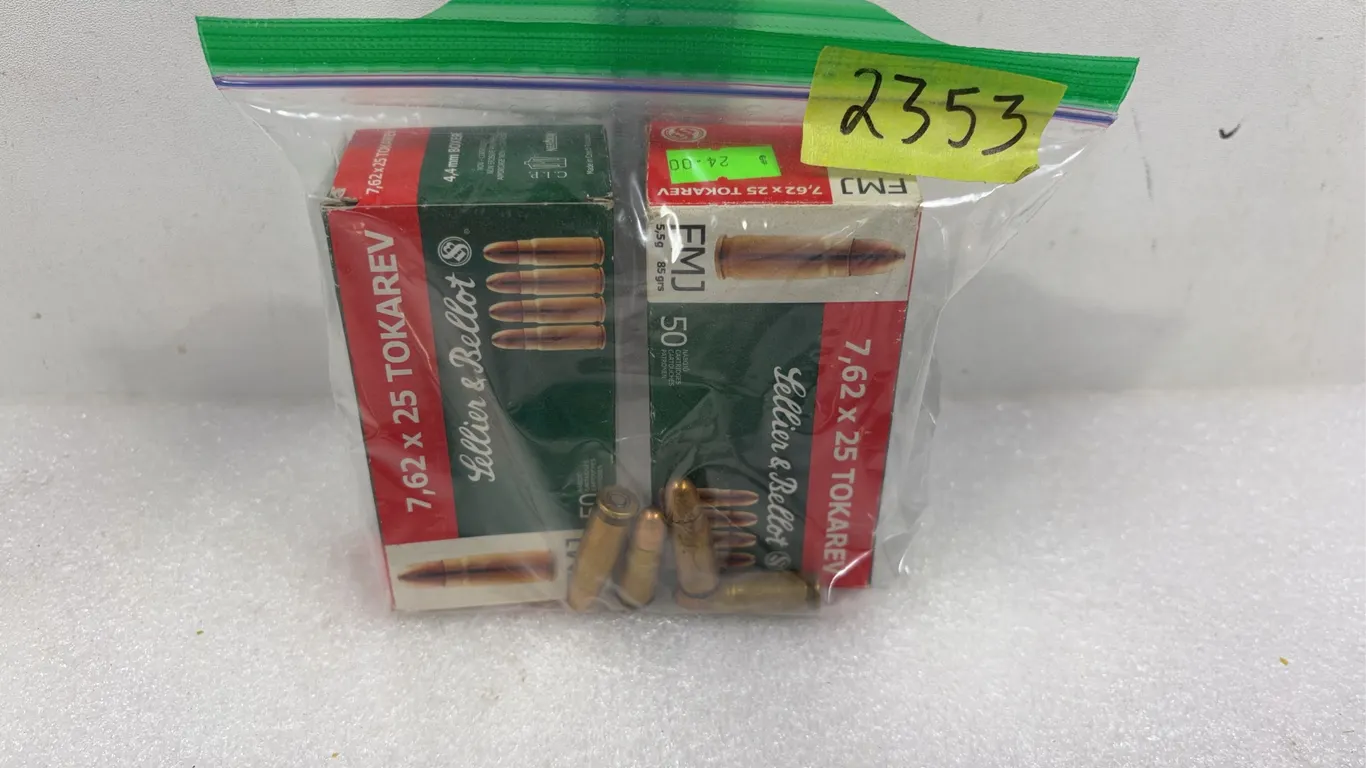 Bag and Two Boxes of 7.62x25 Cal Tokarev Rounds *Unreserved*