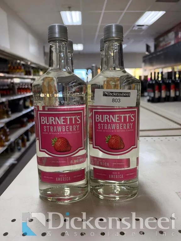 (4) BURNETTS STRAWBERRY VODKA