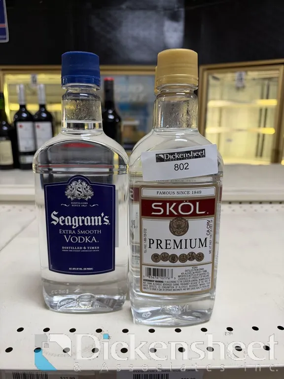 (2) SKOL, (1) SEAGRAMS VODKA