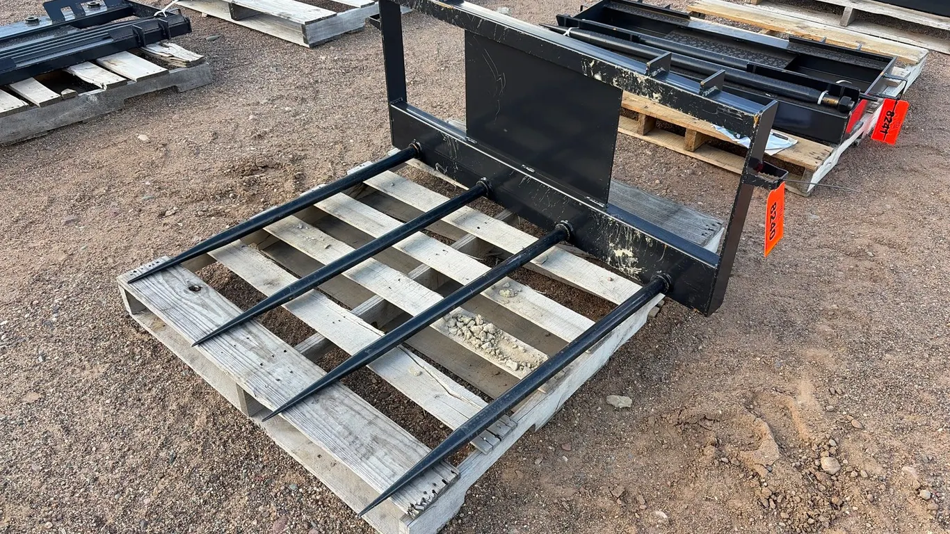 Unused JCT Skid Steer Four Tine Bale Spear Attachment