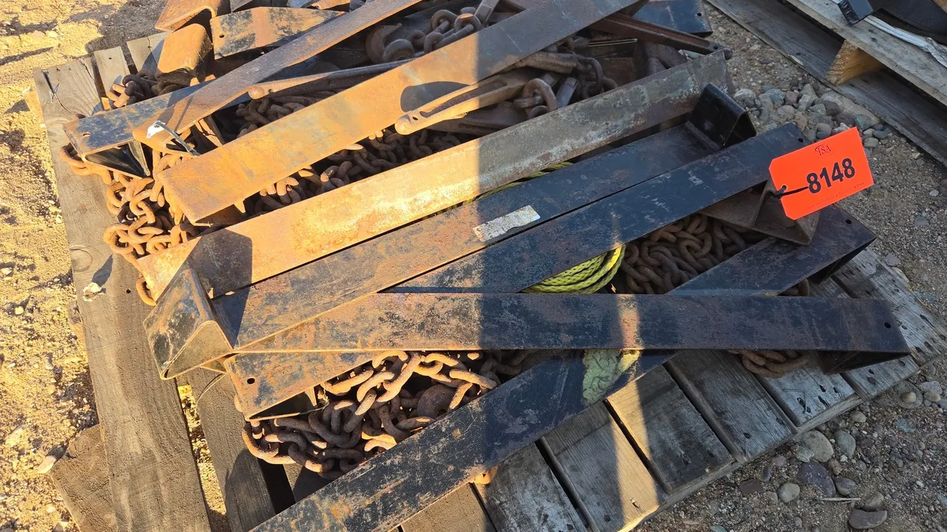 Pallet Of Chains, Binders, Brackets
