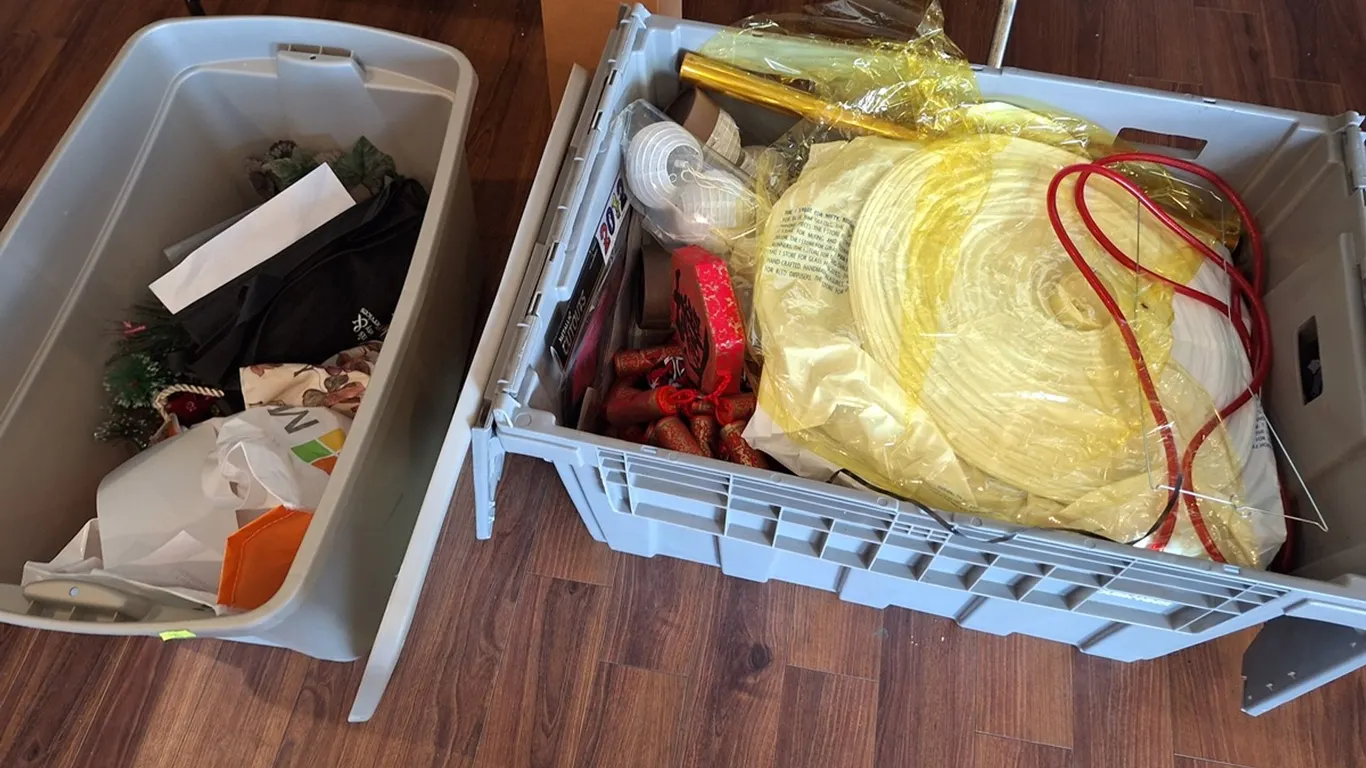2 Bins Assorted Decor, More