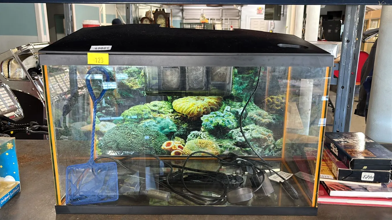 20"L X 12"H X 10"D FISH TANK WITH NET & SLIM FILTER