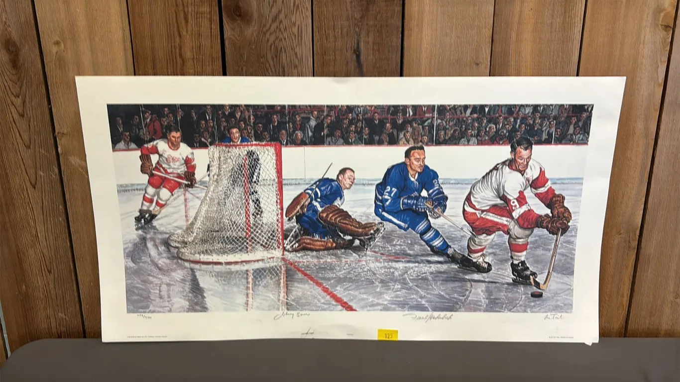 UNFRAMED SIGNED LIMITED EDITION 1992 "THE REBOUND" PRINT BY LES TAIT: APPROX. 34.5" X 18.5"