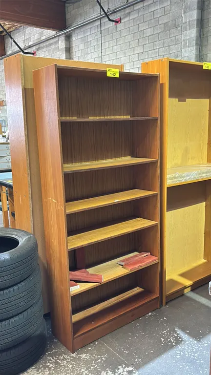 WOOD 6-TIER STORAGE SHELF: APPROX. 75"T X 35"W X 11.5" D