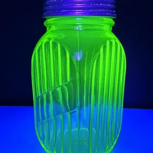 Anchor Hocking Depression Green Uranium Glass Hoosier Spice Jar