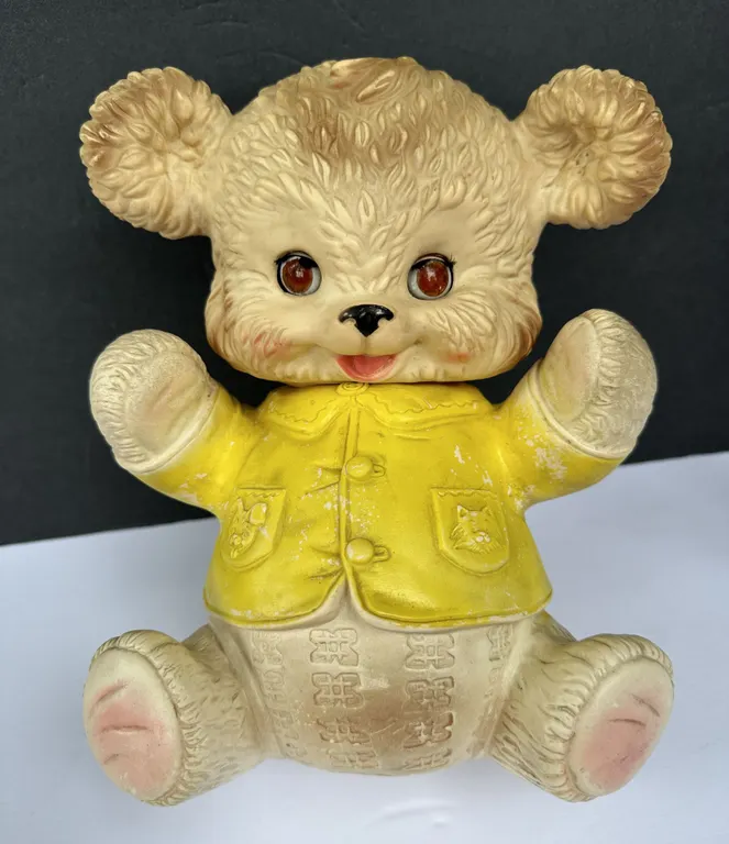 1962 Mid Century Edward Mobley Rubber Face Squeak Toy Bear