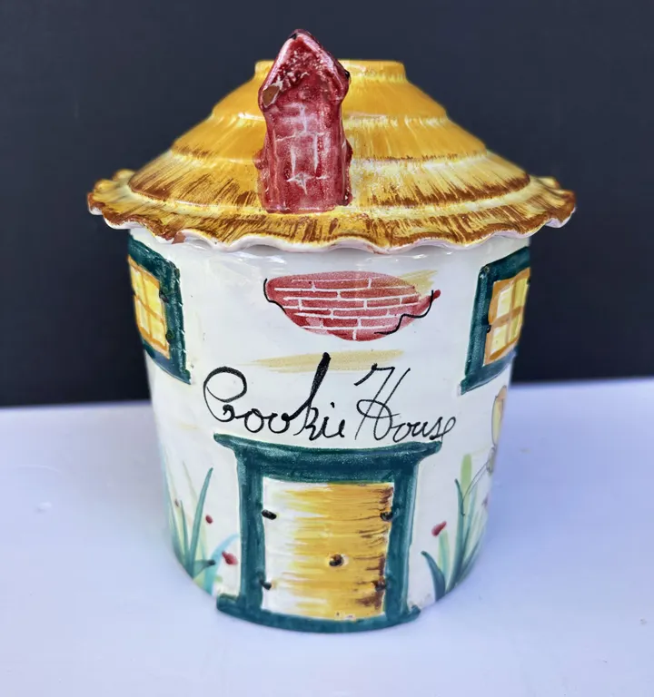 Mid Century Italy Cookie House Cookie Jar