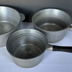 Hammered Aluminum Wood Handle Cookware Pans Dutch Oven No Lids