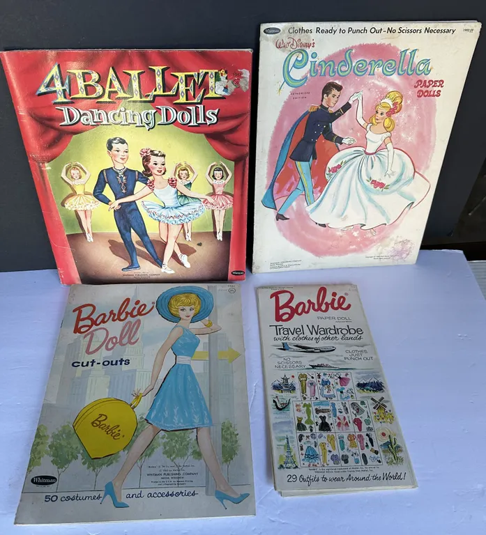 Vintage Paper Dolls Barbie Cinderella & Ballet Dancing Dolls, Some Uncut
