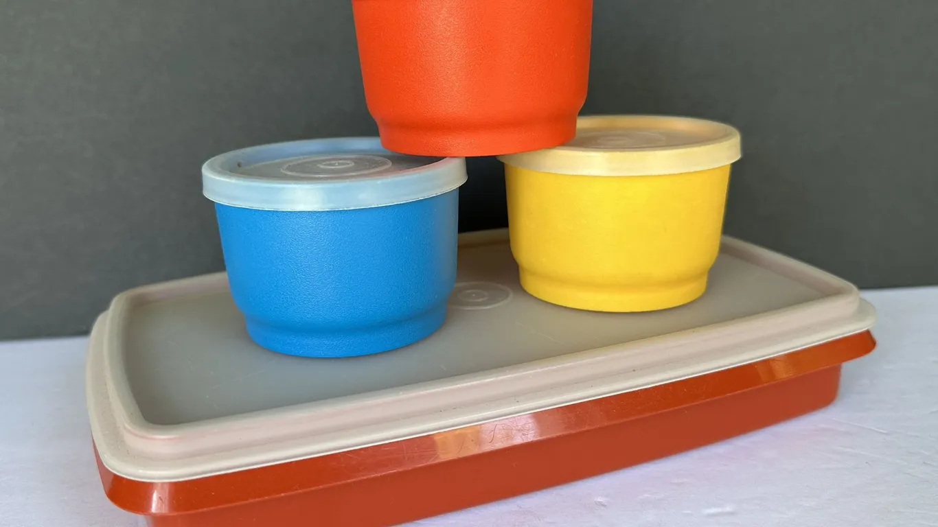 Retro Colors Tupperware Cheese Keeper Snack Cups
