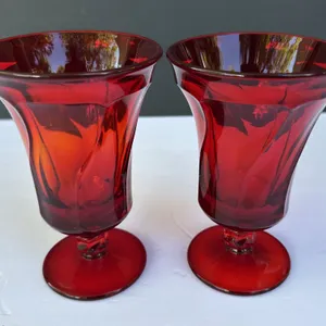 Fostoria Glass Jamestown Cadmium & Ruby Goblets