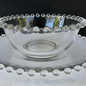 Imperial Elegant Glass Candlewick Mayonnaise Bowl and Underplate