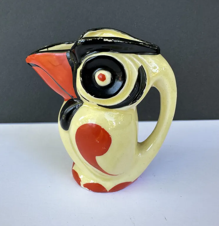 Art Deco Japan Ceramic Cold Paint Toucan Pitcher