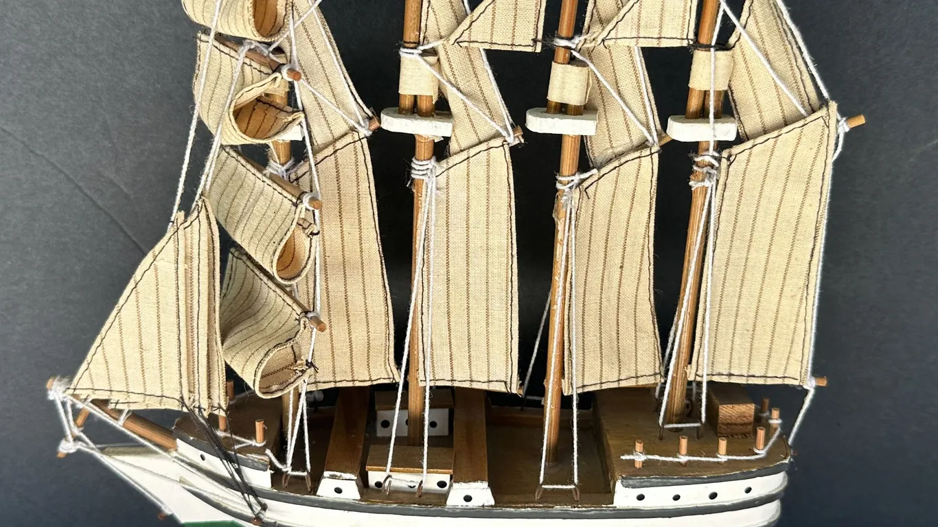 Wood 4 Mast Sailboat Replica Nautical Decor