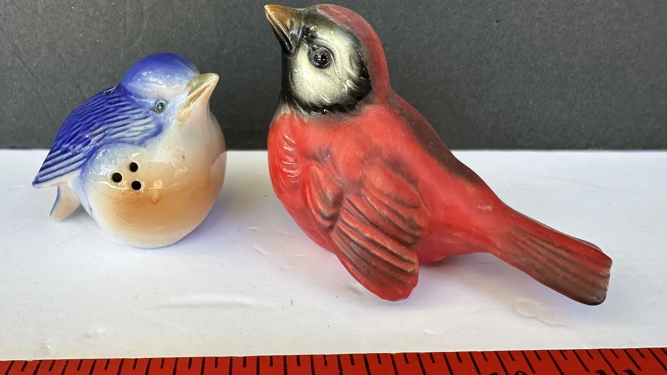 Goebel W Germany Ceramic Red Bird & Blue Bird Shaker