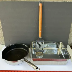 Wearever Skillet Turkey/Meat Stainless Roasting Pan Flag Star Grill Spatula