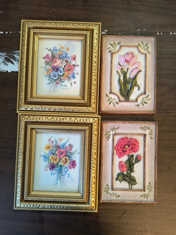 Barbara Mock Framed Floral Art Prints Vintage & Floral Art Lot