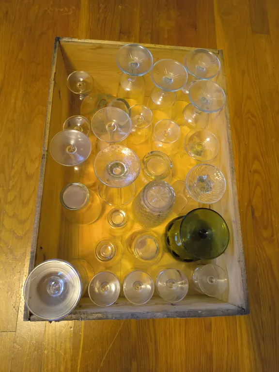 Glassware Collection: Mixed Mid-Century Stemware, Cut Glass & Novelty Cups