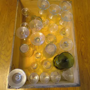Glassware Collection: Mixed Mid-Century Stemware, Cut Glass & Novelty Cups