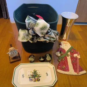 Various Christmas Decor With Tote
