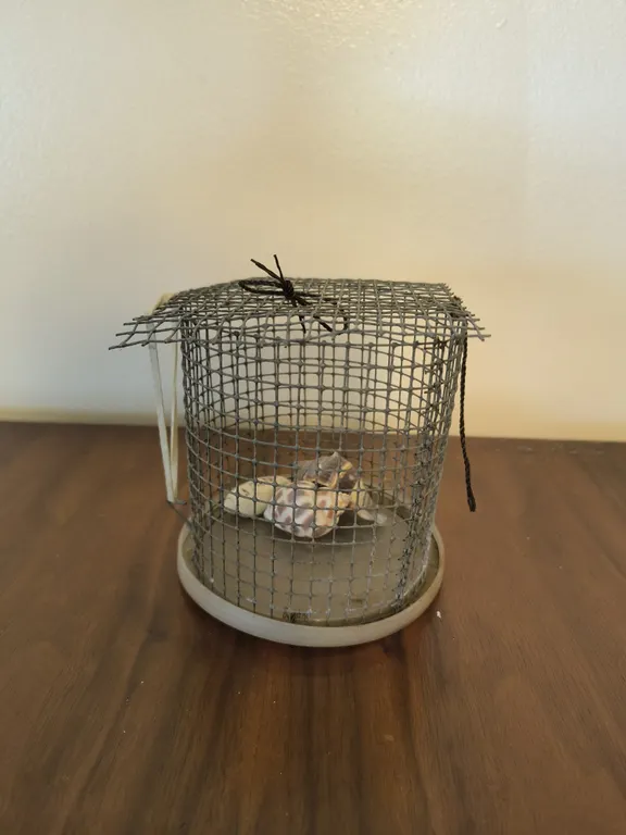Vintage Galvanized Wire Mesh Bait Trap Nautical Maritime Salvage Decor