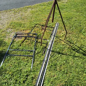 Steel Angle, Signs & Metal Tripod Lot