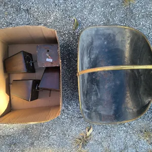 Vintage Black & Brass Fireplace Log Holder & Couch Legs Lot
