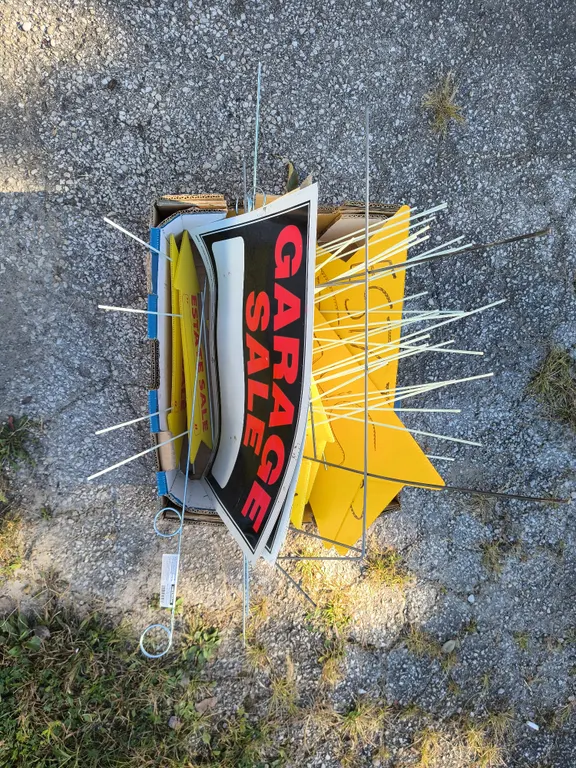 Garage Sale Signs And Other Road Signs