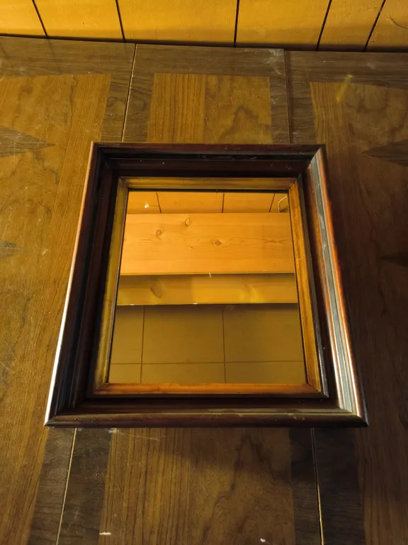 Vintage Lyman Bros Indianapolis Wood Mirror Gold Gilt Liner Deep Well Wall Frame