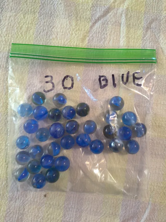 30 Blue Vintage Marbles