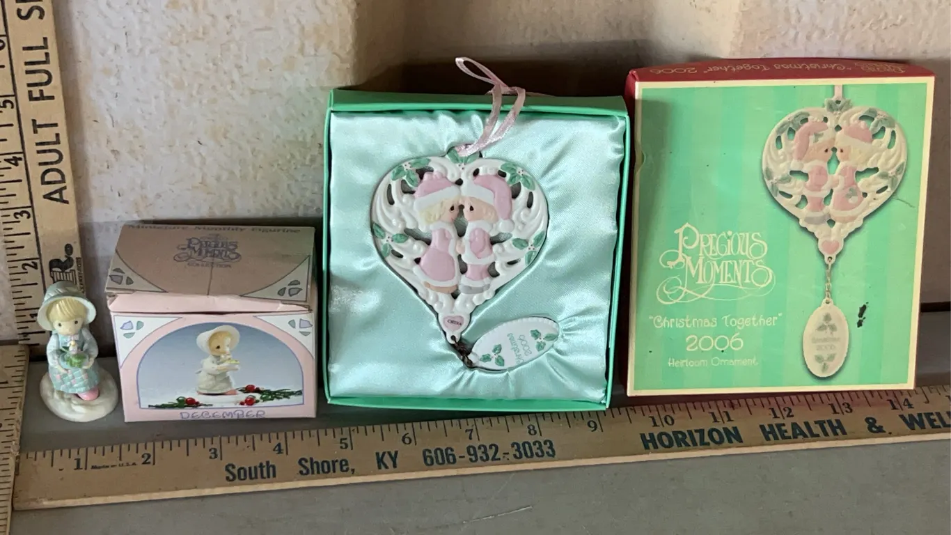 1989 Precious Moments December & 2006 "Christmas Together" Ornament