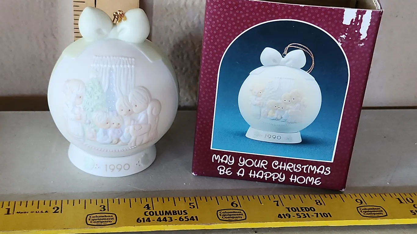 1990 Precious Moments "May Your Christmas Be A Happy Home" Ornament